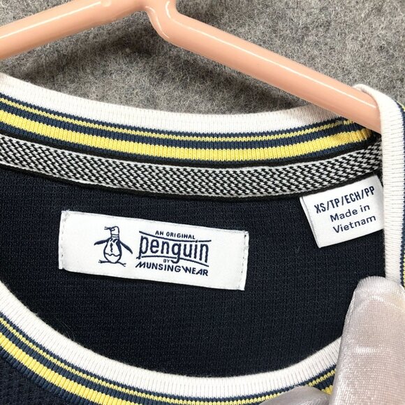 Original Penguin Munsingwear Waffle Short Sleeve T Shirt Mens XS Navy Blue - Picture 3 of 9